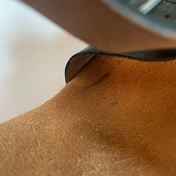 Clarks Artisan Black Leather Wedge Sandals with Buckle Straps - Picture 13 of 15